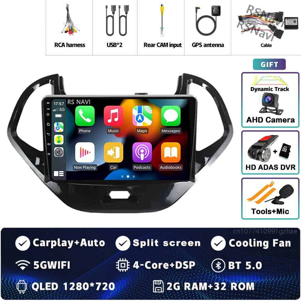 Android 15 Carplay Auto pour Ford Figo 2015 2016 2017 2018 autoradio 4G WIFI lecteur multimédia srereo Navigation vidéo 360 caméra