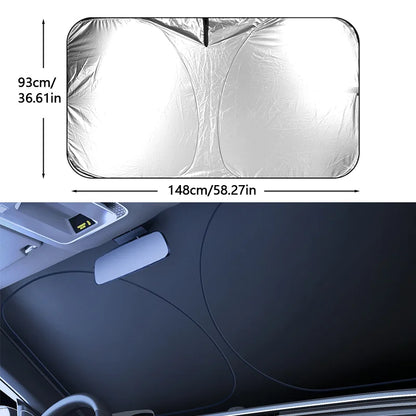Pare-soleil de pare-brise de voiture, couverture de parapluie de fenêtre avant de voiture pliable, bloc UV thermique, Parasol de voiture, rideaux de Protection automobile, fournitures