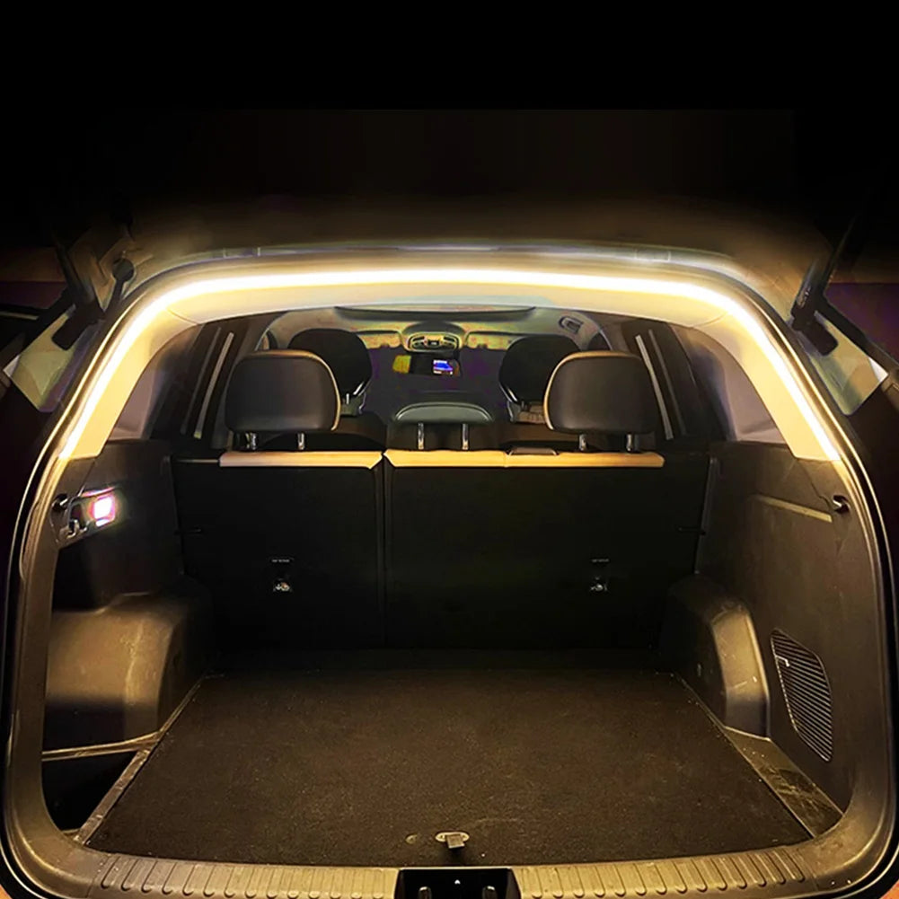 Bande lumineuse LED pour coffre de voiture, sans perçage, bande lumineuse à flux dynamique, capteur automatique, bande lumineuse arrière pour berline SUV, pick-up à hayon