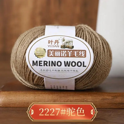 Rouleau de fil de laine mérinos doux pour bébé, 50g/rouleau, 100M, anti-boulochage, bricolage, tricot à la main, écharpe au Crochet, vêtements, chapeaux