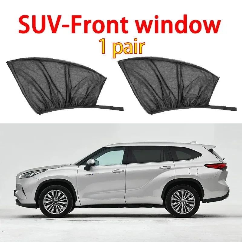 Ensemble de fenêtres d'écran 2 ou 4 pièces, pare-soleil de fenêtre premium, moustiquaire respirante pour fenêtres avant et arrière, accessoire de protection UV