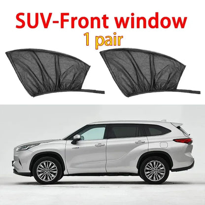 Ensemble de fenêtres d'écran 2 ou 4 pièces, pare-soleil de fenêtre premium, moustiquaire respirante pour fenêtres avant et arrière, accessoire de protection UV