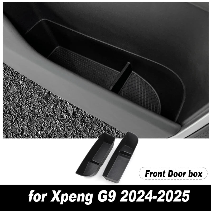 Boîte de rangement centrale de voiture pour Xpeng G9 2022 – 20225, porte-gobelet, plateau de tableau de bord, organisateur de rangement, accessoires d'intérieur de voiture noirs TPE
