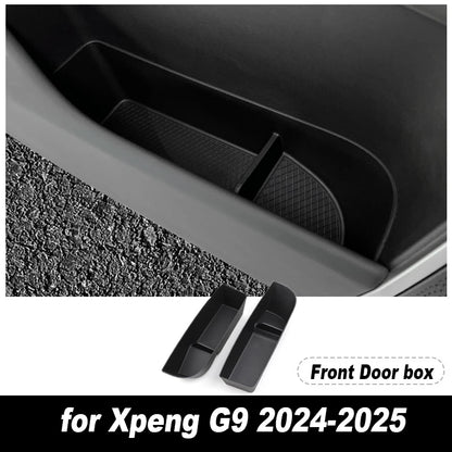 Boîte de rangement centrale de voiture pour Xpeng G9 2022 – 20225, porte-gobelet, plateau de tableau de bord, organisateur de rangement, accessoires d'intérieur de voiture noirs TPE