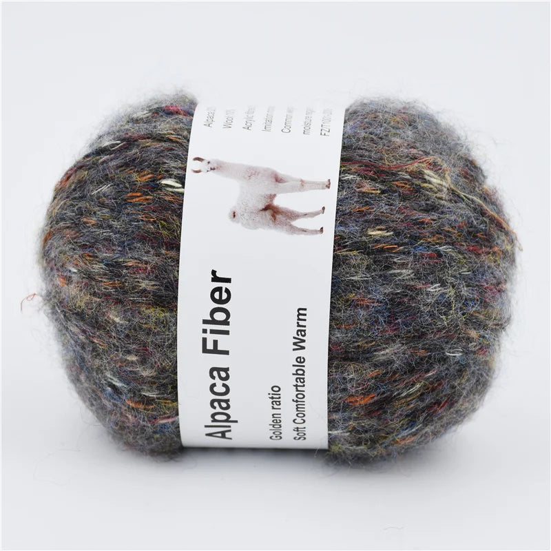 Fil épais tricoté en alpaga, 50g, aiguille colorée chaude, Crochet, écharpe tricotée à la main, fil de laine en coton Alize