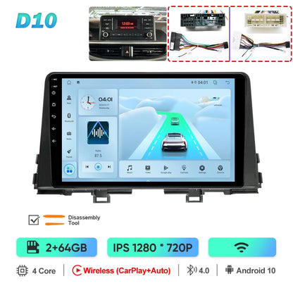 QSZN pour KIA Picanto Morning 3 JA 2018 - 2019 Android 13 autoradio lecteur vidéo multimédia CarPlay Auto 4G GPS Navigation stéréo
