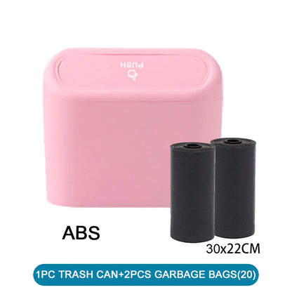 Poubelle de voiture (avec couvercle), 1/2/3 pièces, contient 60 (300) sacs poubelles, poubelle de petite voiture, Mini accessoires de voiture anti-fuite