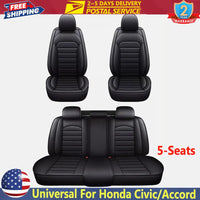 Housses de siège de voiture universelles en cuir pour Honda Civic/Accord/CR-V housse de siège de voiture en cuir PU 2/5 sièges avant et arrière berline SUV intérieur