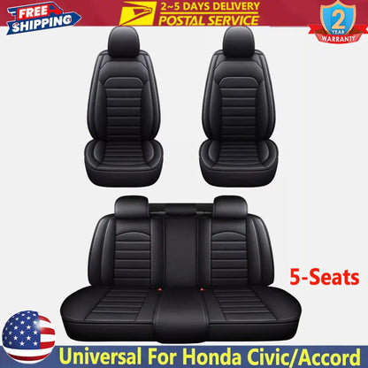 Housses de siège de voiture universelles en cuir pour Honda Civic/Accord/CR-V housse de siège de voiture en cuir PU 2/5 sièges avant et arrière berline SUV intérieur