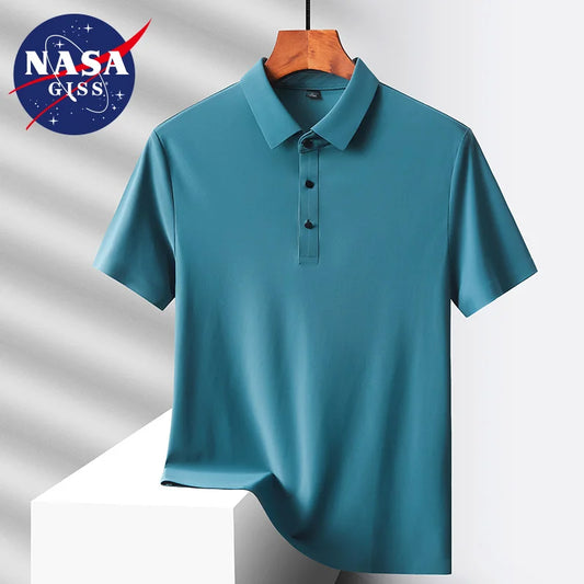 Tissu en nylon populaire sélectionné, vêtements d'été pour papa, T-shirt à manches courtes pour hommes d'âge moyen, soie glacée d'été à séchage rapide, mi