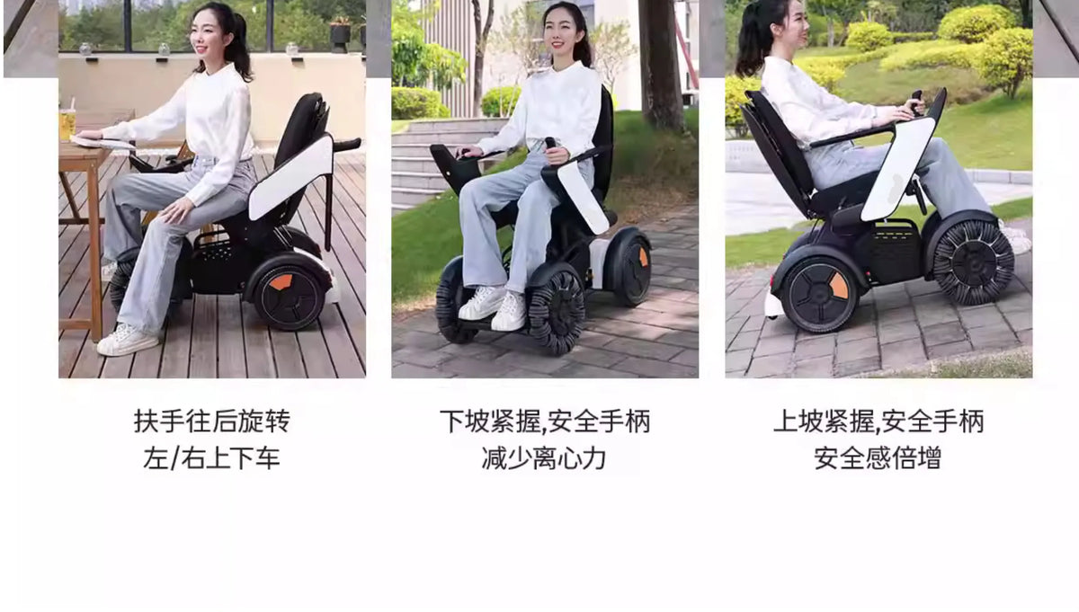 Fauteuil roulant électrique intelligent pour handicapés, contrôle par application, scooter avec système SOS, adapté à tous les Terrains BZ-HBS-LB
