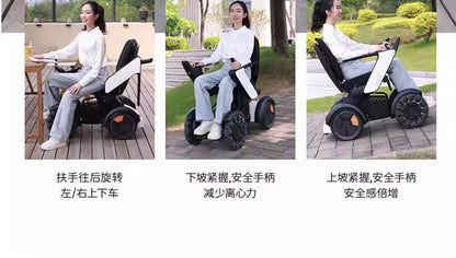 Fauteuil roulant électrique intelligent pour handicapés, contrôle par application, scooter avec système SOS, adapté à tous les Terrains BZ-HBS-LB