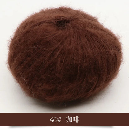 Fil Mohair tricoté à la main, 25g, 1 pièce, ligne de laine chaude au Crochet, pull shwal, écharpe
