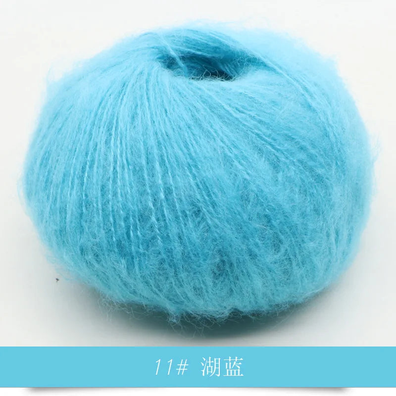 Fil Mohair tricoté à la main, 25g, 1 pièce, ligne de laine chaude au Crochet, pull shwal, écharpe
