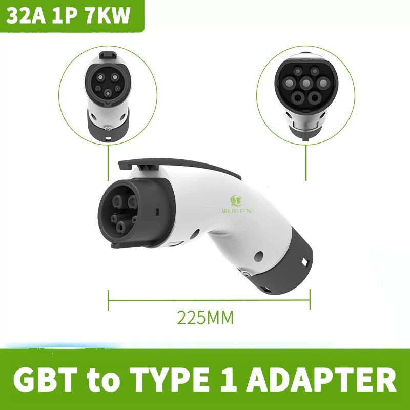 WUFEN pour 4 adaptateur de chargeur EV Standard Type 1/Tesla vers Gbt convertisseur 7kw Type 2/gbt à J1772 adaptateur 32A charge de voiture électrique