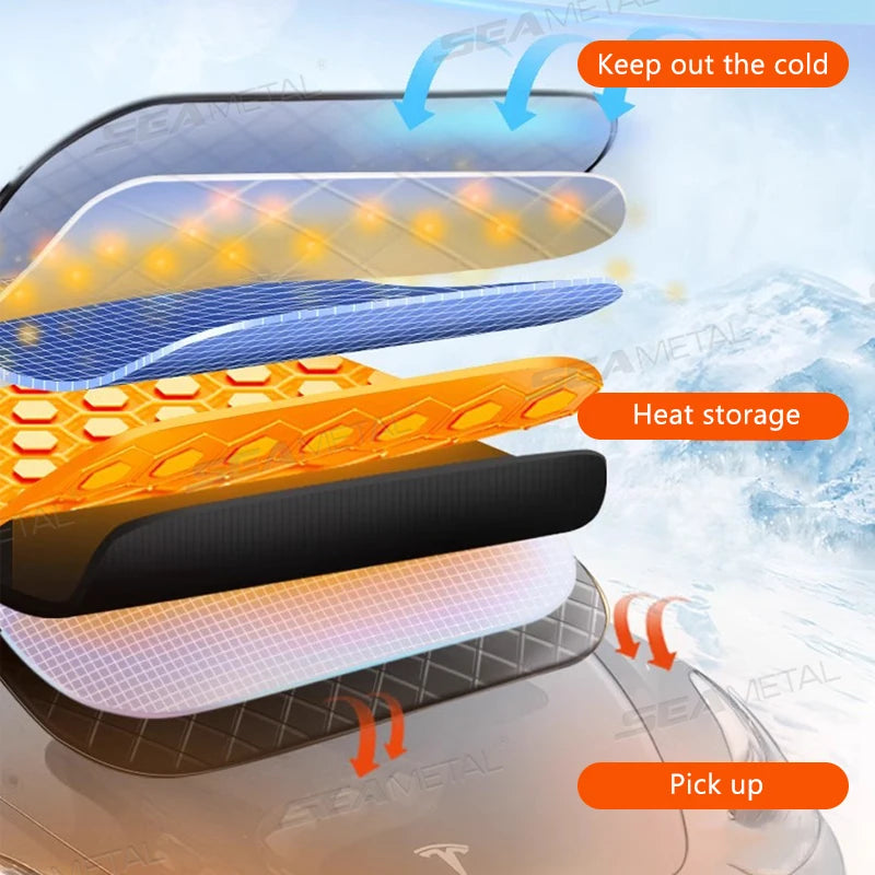 SEAMETAL épaissir pare-brise de voiture bouclier de neige 5 aimants grande taille Protection complète fenêtre avant couverture de neige coupe-vent Anti couverture de glace
