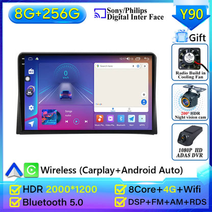 Pour Volkswagen Multivan T5 2003 2004 -2015 autoradio Carplay Navigation GPS Android Auto Android 15 affichage stéréo No 2din WiFi