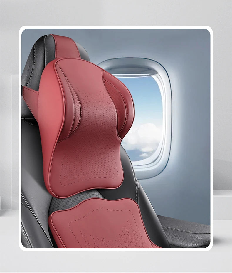 Coussin de nuque et support lombaire en mousse à mémoire de forme pour voiture, soulage le cou et le bas du dos, facile à installer, disponible en plusieurs couleurs