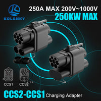 Kolanky EV chargeur adaptateur CCS2 à CCS1 AC DC charge rapide 250A pour véhicule électrique PHEV voitures hybrides ccs2 à ccs1 charge rapide