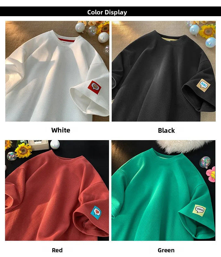 T-shirt léger à manches courtes pour homme, respirant, décontracté, tendance, été, jeune, polyvalent, coupe ample, col rond