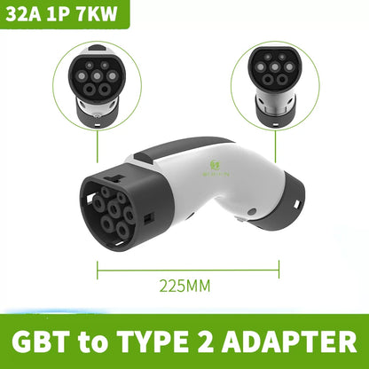 WUFEN pour 4 adaptateur de chargeur EV Standard Type 1/Tesla vers Gbt convertisseur 7kw Type 2/gbt à J1772 adaptateur 32A charge de voiture électrique