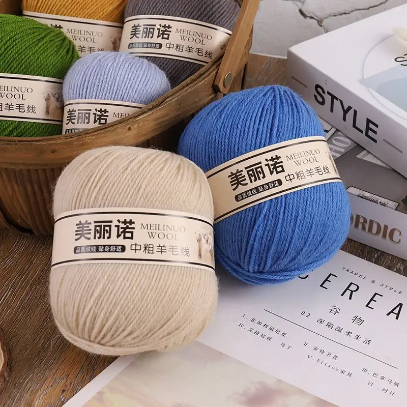 Fil de laine mi-épais pour chaussettes, tricot à la main, pull, pantalon, foulards, vêtements en cachemire mérinos, fil de Crochet doux pour bébé, 500 g/ensemble