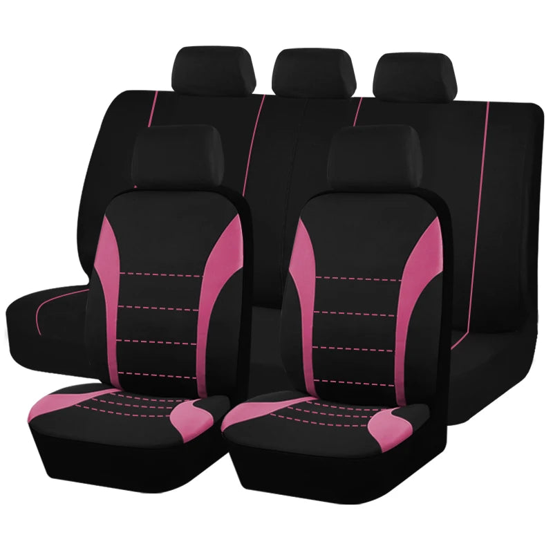 Housses de siège de voiture universelles en tissu Polyester, adaptées à la plupart des voitures, Suv, camion, avec Airbag, accessoires de voiture compatibles, housse de siège intérieur