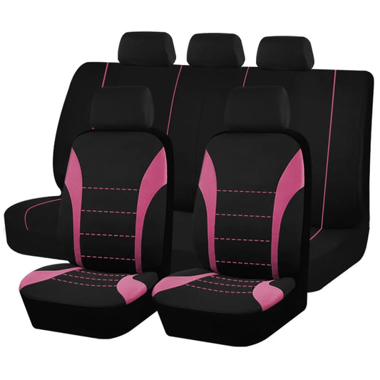 Housses de siège de voiture universelles en tissu Polyester, adaptées à la plupart des voitures, Suv, camion, avec Airbag, accessoires de voiture compatibles, housse de siège intérieur