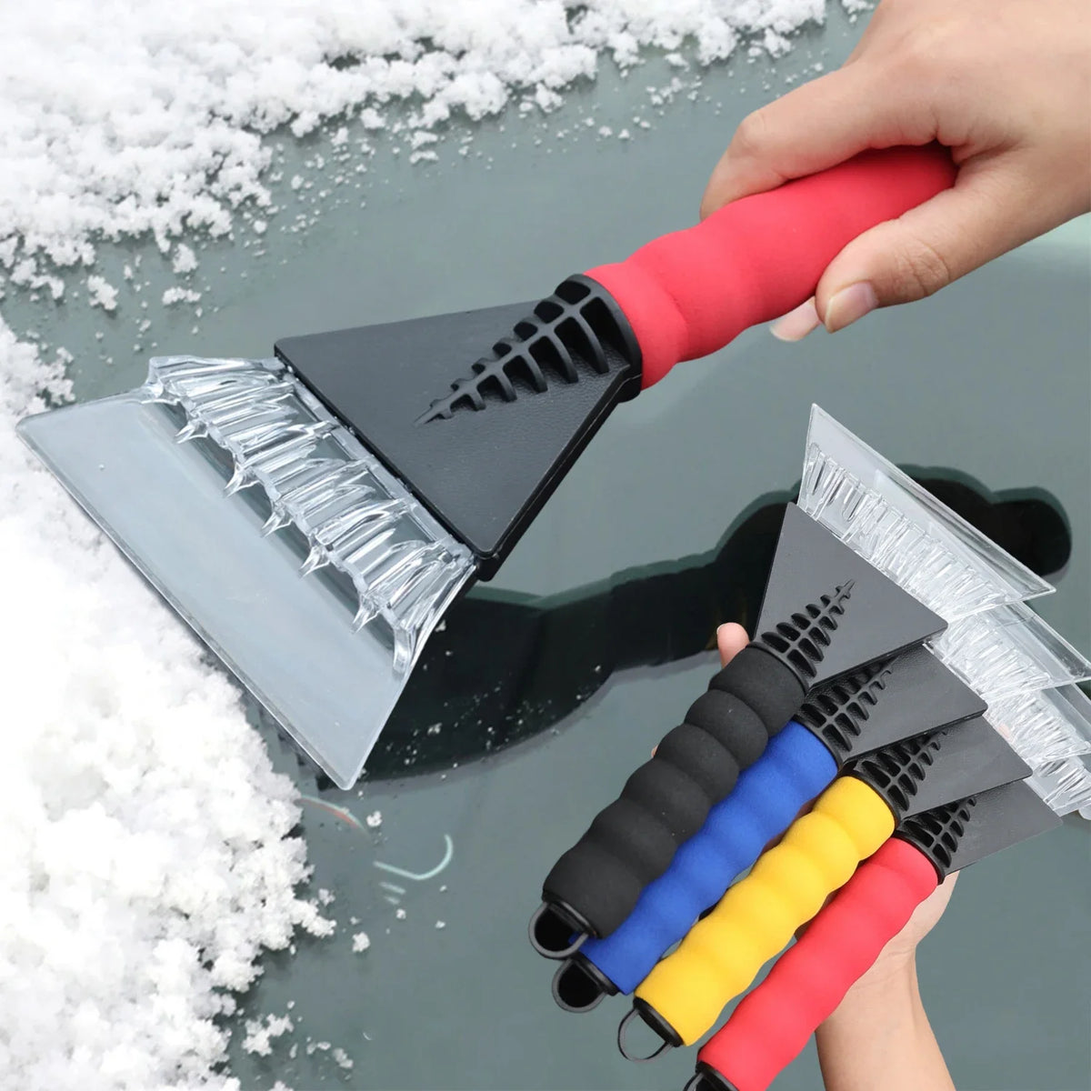 Grattoir à glace/dissolvant de neige de voiture, brise-glace et outil de brosse pour le nettoyage des vitres automobiles d'hiver