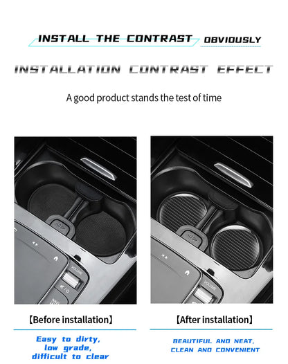 Dessous de verre antidérapant en Fiber de carbone pour tasse d'eau de voiture, pour Opel Astra J K OPC Corsa Vectra D Zafira B Insignia Mokka Vivaro