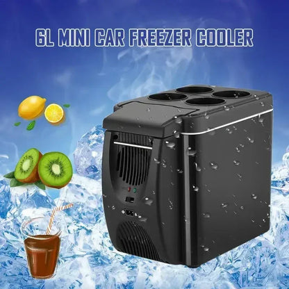 Réfrigérateur de voiture portable, mini réfrigérateur, congélateur, 12V DC, réfrigérateur enfichable, réfrigérateur 6L, refroidisseur thermoélectrique pour fruits