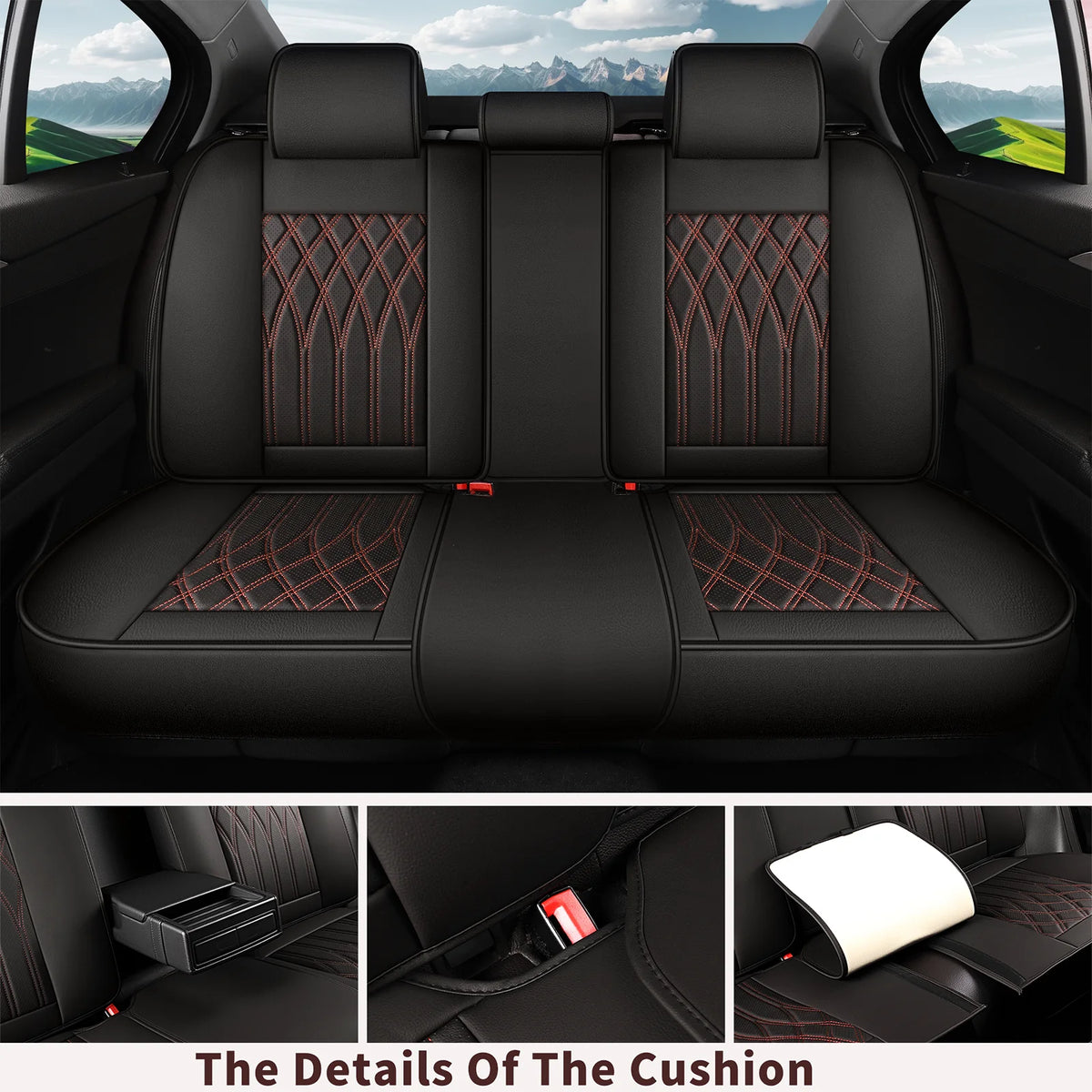 Housse de siège de voiture en cuir, 5 pièces, housse de protection imperméable pour siège automobile, ensembles complets, respirante, universelle, pour sièges complets
