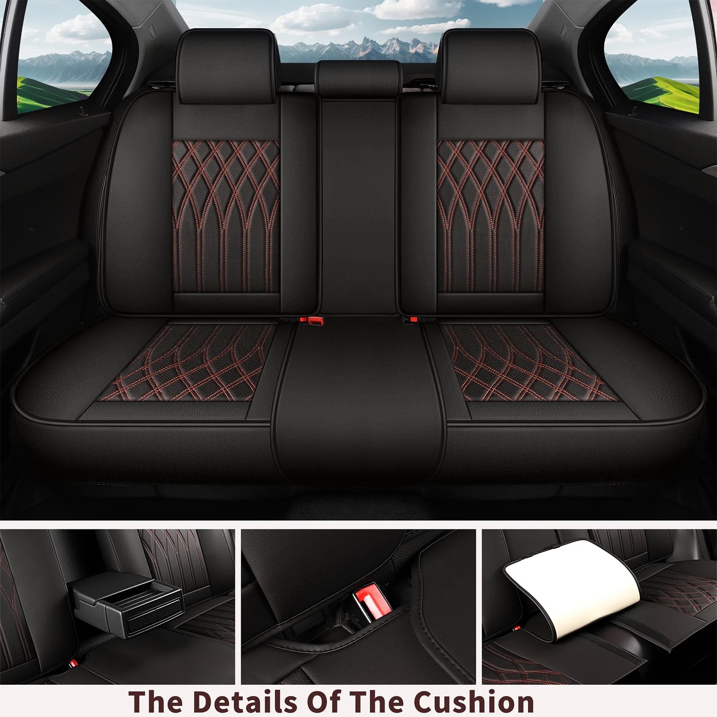 Housse de siège de voiture en cuir, 5 pièces, housse de protection imperméable pour siège automobile, ensembles complets, respirante, universelle, pour sièges complets