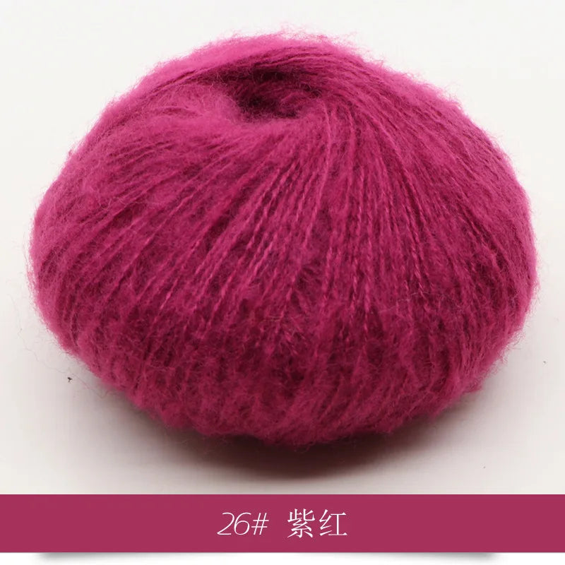 Fil Mohair tricoté à la main, 25g, 1 pièce, ligne de laine chaude au Crochet, pull shwal, écharpe