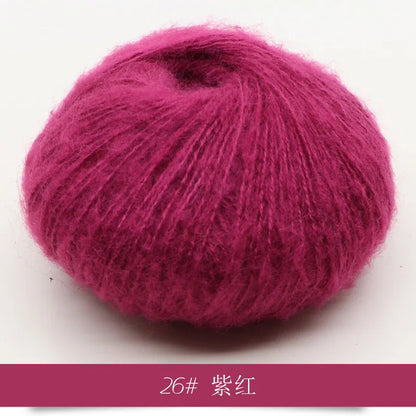 Fil Mohair tricoté à la main, 25g, 1 pièce, ligne de laine chaude au Crochet, pull shwal, écharpe