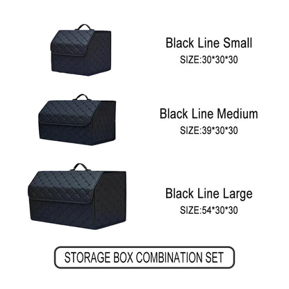 Boîte de rangement pour coffre de voiture, grande capacité, outils multi-usages automobiles, sac de rangement, rangement, rangement, cuir, pliable pour l'urgence