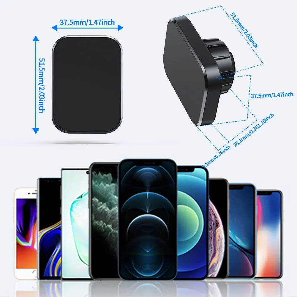 Support de téléphone portable magnétique universel multifonctionnel pour grille d'aération de voiture, peut être tourné à 360 degrés, 6 aimants puissants intégrés