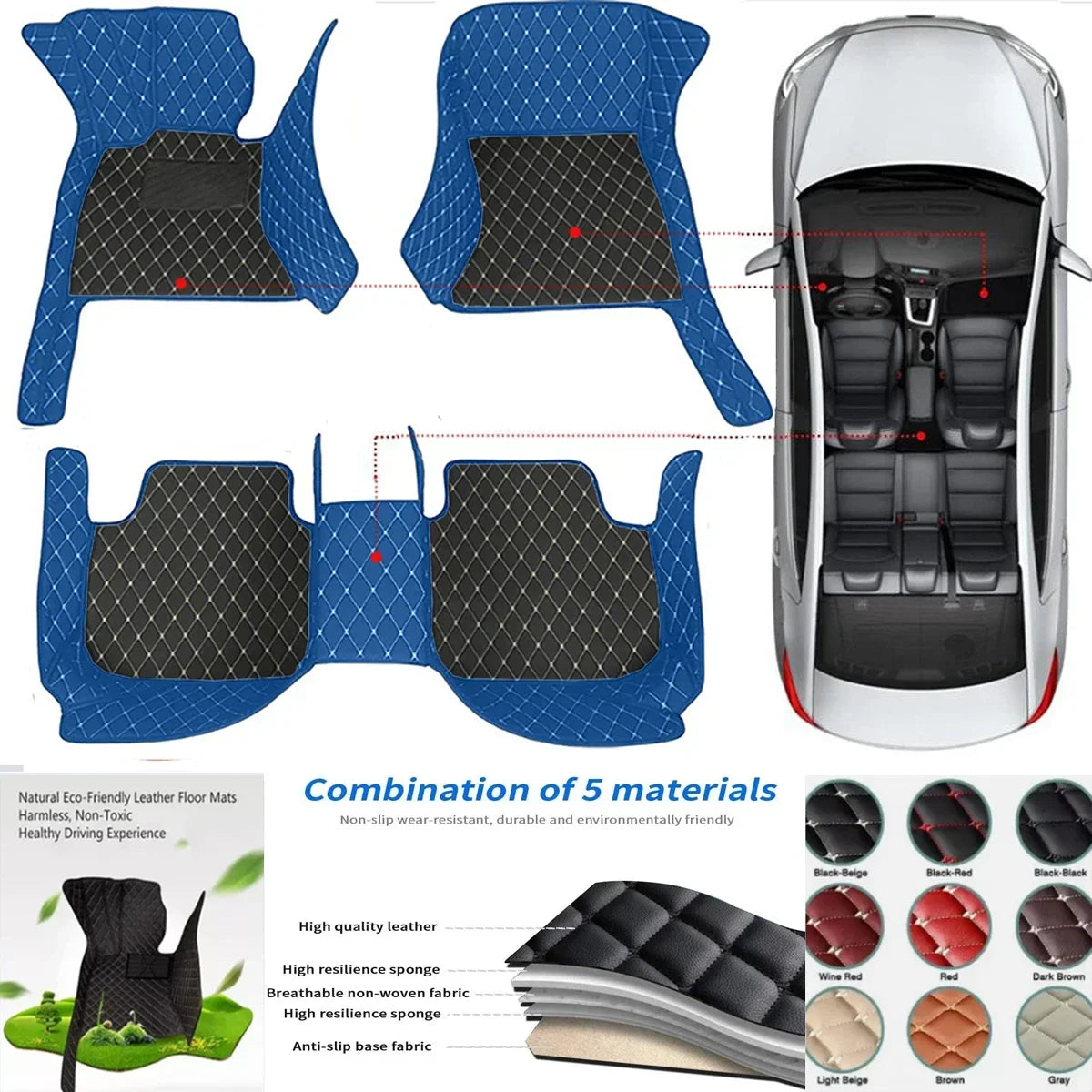 Pour Lynk & Co Z10 Z20 900 tapis de sol de voiture personnalisés tapis Auto en cuir PU imperméable pied Coche accessoire revêtement de sol