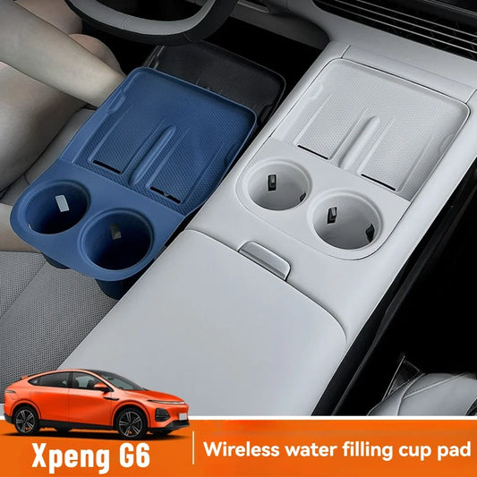 Xiaopeng-Coussin en silicone de charge sans fil, intérieur de protection, contrôle central, tasse à eau, adapté pour Xpeng G6