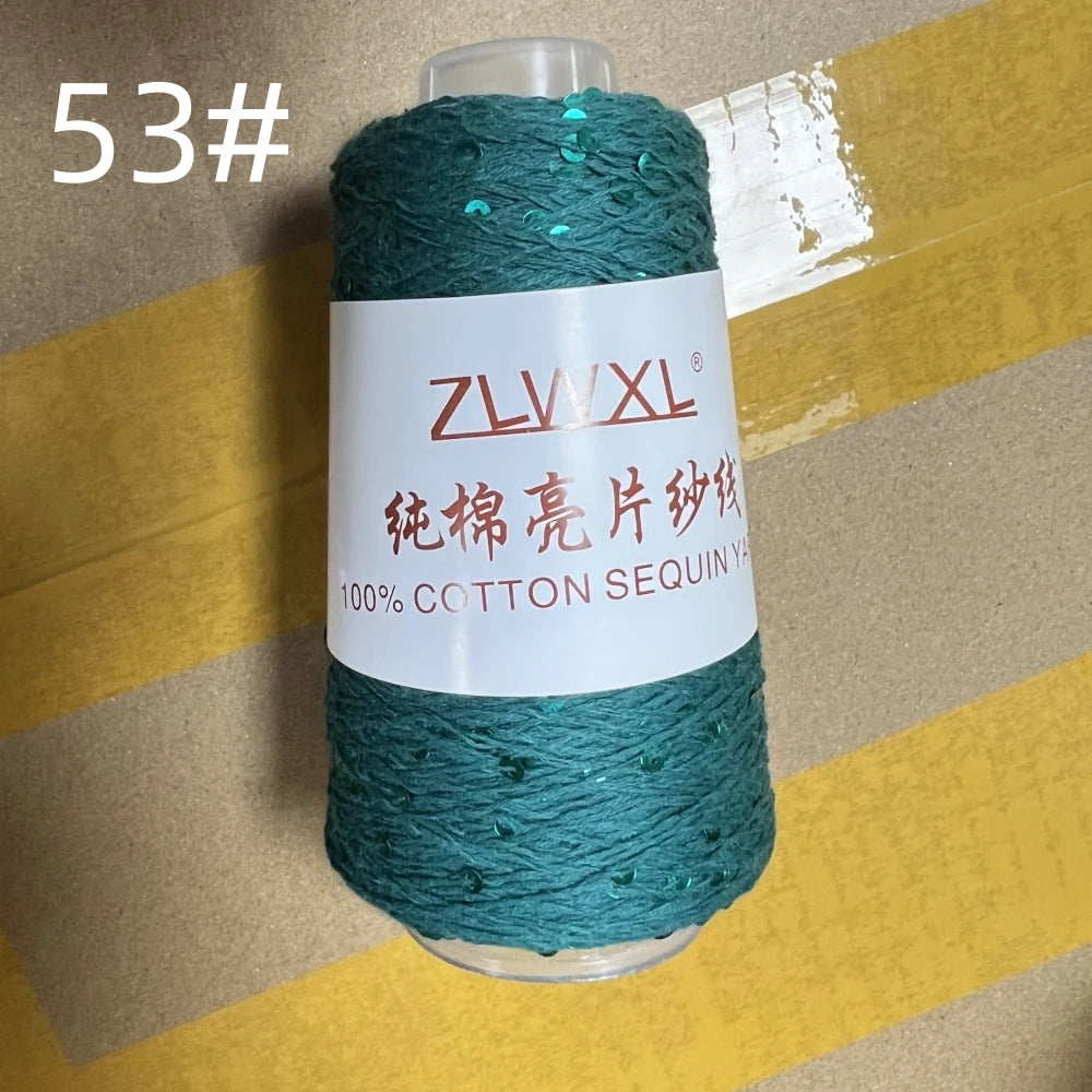   Блэк – fil de coton à paillettes, 100g, 800M, 3mm, décoration tricotée, crochet à la main, tricot jaune