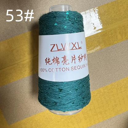   Блэк – fil de coton à paillettes, 100g, 800M, 3mm, décoration tricotée, crochet à la main, tricot jaune