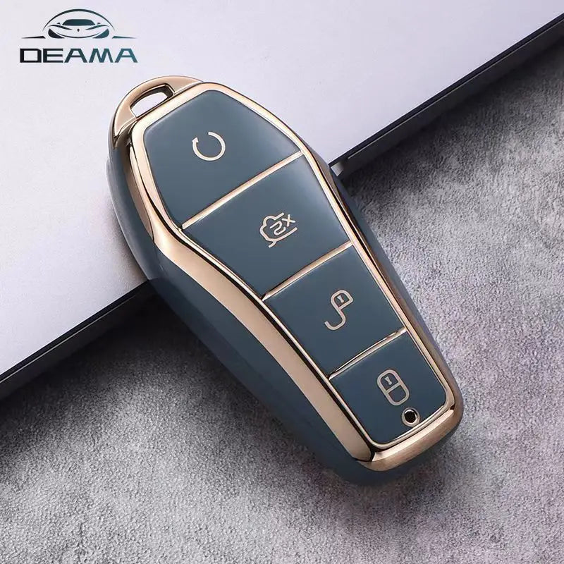 Étui pour clé de voiture en TPU à 4 boutons, housse de protection pour télécommande BYD Atto 3 Han EV Dolphin, accessoires automobiles