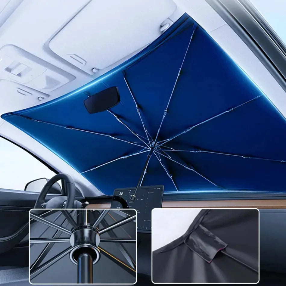 Pare-soleil pliable à col en V pour pare-brise de voiture, ombrage de protection d'isolation automatique, accessoires extérieurs de voiture, parapluie, 1PC