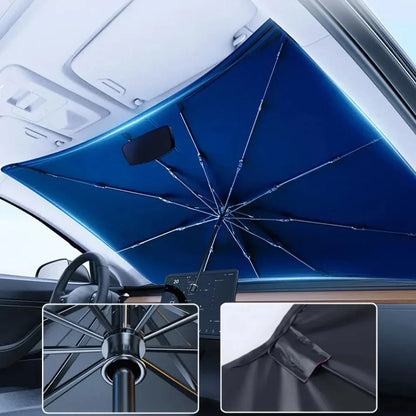 Pare-soleil pliable à col en V pour pare-brise de voiture, ombrage de protection d'isolation automatique, accessoires extérieurs de voiture, parapluie, 1PC