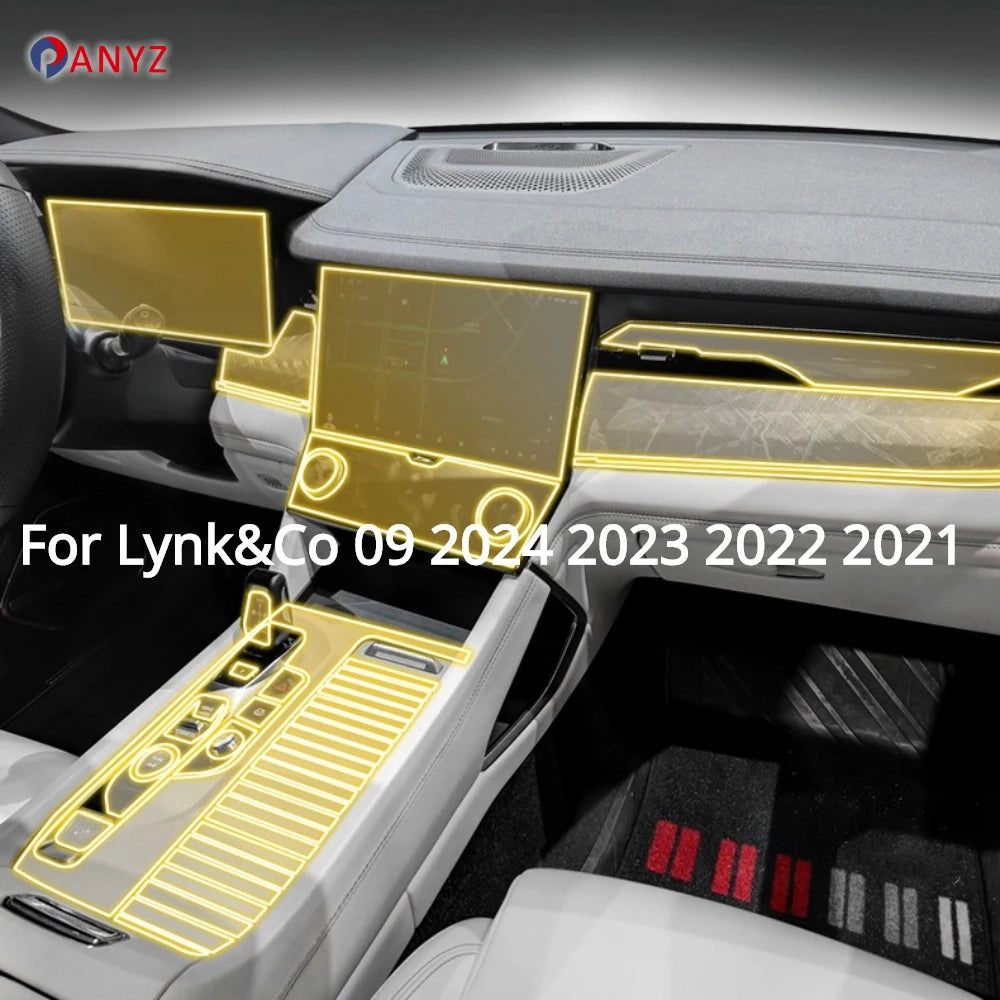 Autocollant de protection pour panneau d'engrenage en TPU transparent, accessoires d'intérieur de voiture pour Lynk & Co 09 2024 2023 2022