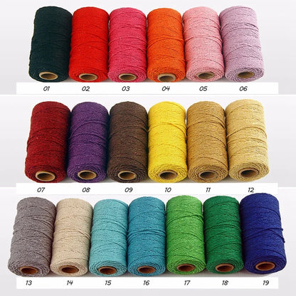 Corde en macramé de 2mm 100M, ficelle de coton, artisanat, couture, tentures murales faites à la main, style bohémien, décoration de maison pour fête de mariage