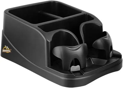 Boîte de rangement pour accoudoir de console de voiture, organisateur de compartiment de siège de voiture avec 2 porte-gobelets réglables pour le rangement et l'organisation des camions