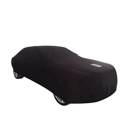 Housse de voiture élastique en Satin noir, Super douce, lavable, respirante, extensible, de haute qualité, pour intérieur, Anti-poussière