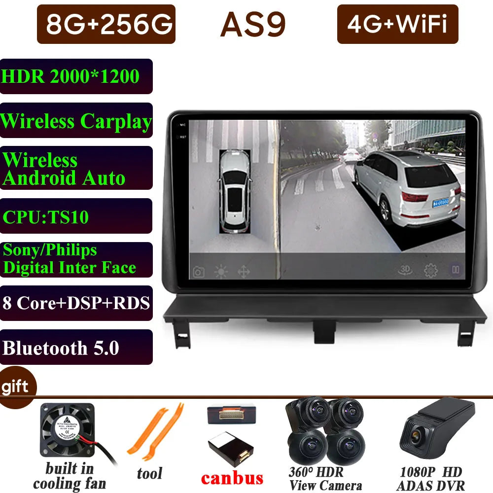 Autoradio Carplay pour Peugeot Partner 1 2002-2008 Partner origine 1 2008-2011 GPS Android Auto lecteur multimédia stéréo No 2din