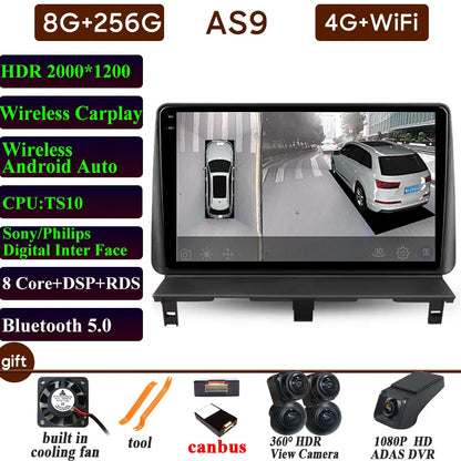 Autoradio Carplay pour Peugeot Partner 1 2002-2008 Partner origine 1 2008-2011 GPS Android Auto lecteur multimédia stéréo No 2din